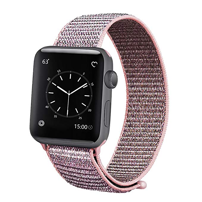 Sport Loop Band for Apple Watch 42mm 38mm, Lightweight Breathable Nylon Sport Strap Replacement Bands for iWatch Apple Watch Series 3, Series 2, Series 1