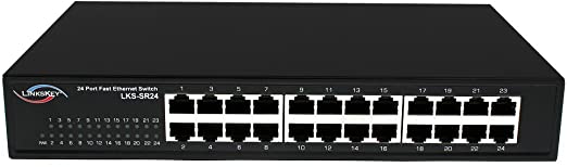 Linkskey 24-Port 10/100 Desktop Ethernet Switch, Rackmountable, Metal Case (LKS-SR24)