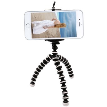 IPhone Tripod,By Ailun,Tripod mount/stand,Phone Holder,Small&Light,Universal for iPhone 6/6s,6/6s Plus,SE/5s/5/5c,Samsung Galaxy S7/S7 Edge,S6/S6 Edge,Note 5/4/3 and More Cellphone,Camera[Black&White]