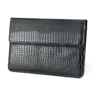 Microsoft Surface Pro 3 / Surface 3 PU Crocodile Leather Case Sleeve Bag by Caseling. - Black