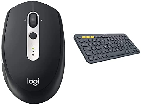 Logitech M585 Multi-Device Wireless Mouse, Graphite & K380 Multi-Device Bluetooth Keyboard – Windows, Mac, Chrome OS, Android, iPad, iPhone, Apple TV Compatible – Dark Grey