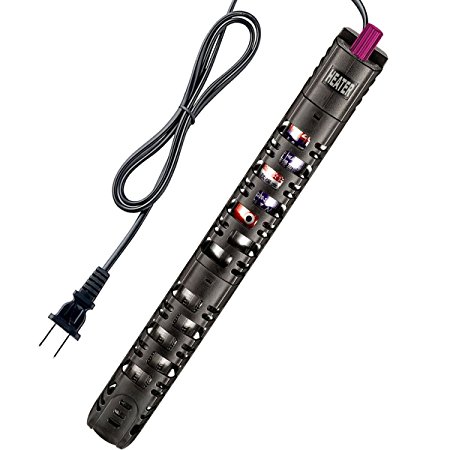 Bestgoo 300W Quart Glass Fully Submersible Aquarium Heater for Fish Tank with Auto built-in Thermostat / Protective Sleeve / 2 Suction Cups