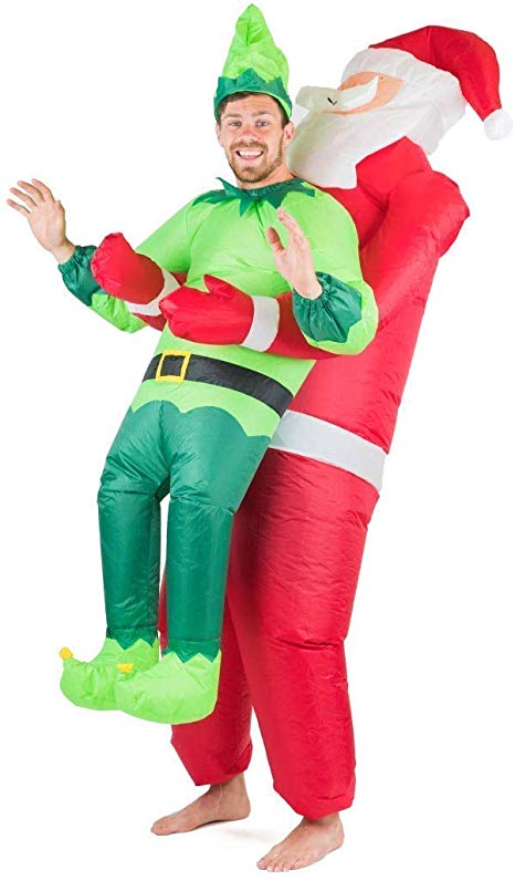 Bodysocks Inflatable Santa Carrying Elf Costume