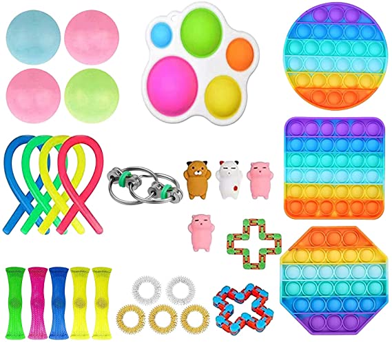 30Pcs Sensory Fidget Toy Set, Fidget Pack Sensory Relieves Stress Anxiety for Kids Adults