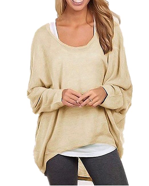 ZANZEA Women's Sexy Long Batwing Sleeve Loose Pullover Casual Top Blouse T-Shirt