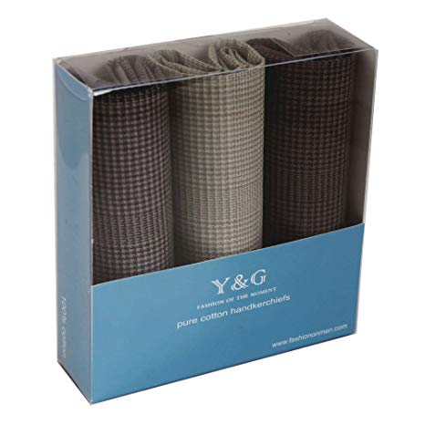 YEA02 Pretty Gift 3 Pack Mens Cotton Handkerchiefs Excellent Price By Y&G