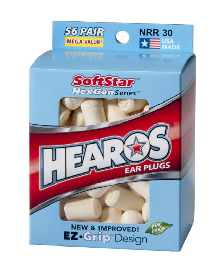 HEAROS Softstar Foam Series Ear Plugs White 56 Pair