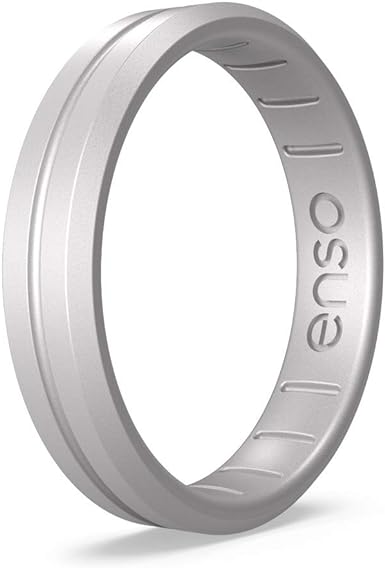 Enso Rings Thin Contour Silicone Ring – Stackable Multi Color Unisex Wedding Engagement Band – Thin Minimalist Band – 4.70mm, 1.83mm Thick)