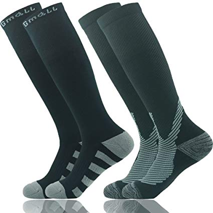 Graduated Compression Socks, Gmall Outdoor Sports Running Football Moderate (15-20mmHg) Performance Socks for Men and Women
