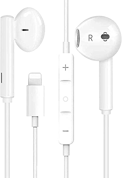 Light^ning Connector Headset Earbuds Earphone Wired Headphones with Mic and Volume Control,Compatible with Apple iPhone 12/11 Mini XS/S Plug and Play