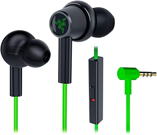 Razer Hammerhead Duo Console: Custom-Tuned Dual-Driver Technology - In-Line Mic Mute Switch - Aluminum Frame - Dedicated Carrying Case - 3.5mm Headphone Jack - Green (RZ12-03030300-R3M1)