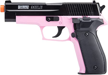 Swiss Arms Mile Spring Powered Airsoft Pistol with Hop-up, 328 FPS, Pink