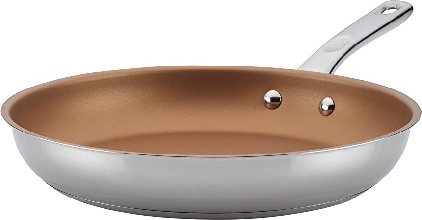 Ayesha Curry Home Collection Stainless Steel Nonstick Skillet, 12.5-Inch