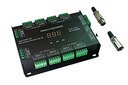 32 Channel 96A RGBW DMX 512 LED Decoder Controller DMX Dimmer DC5-24V RGBW RGB LED light 8 Bit/16 Bit