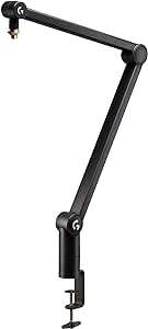 Logitech G Compass Premium Broadcast Boom Arm for Microphone, Internal Springs, Desktop Clamp and Built-in Cable Management, For Recording, Gaming, Streaming - Black