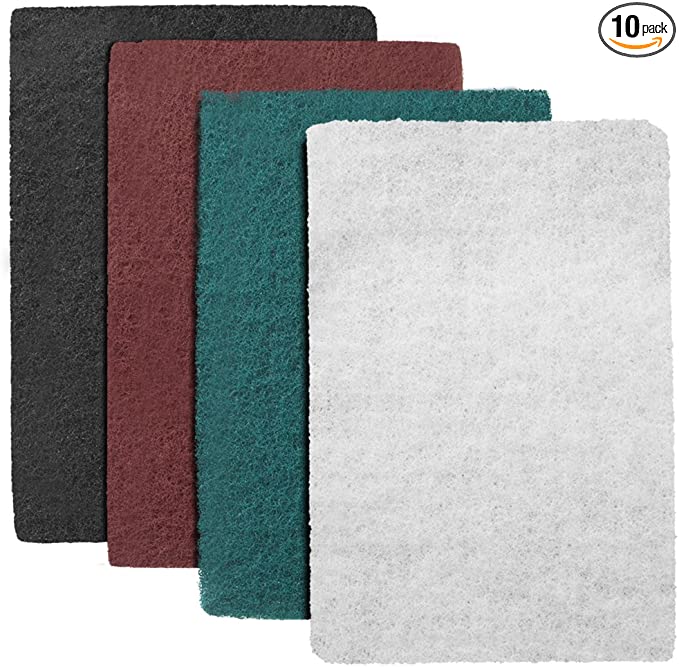 Non-Woven 6" x 9" Assorted Abrasive Pad 10 Pack By Peachtree Woodworking - PW31
