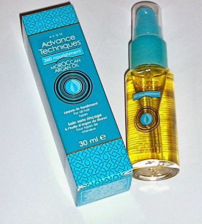 Avon Advance Techniques Moroccan Argan Oil Leave-in Treatment Bottle All Hair Types
