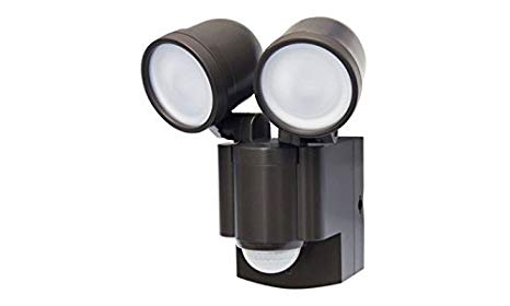 LB-1403 Battery Operated, Motion Security, Twin Head, LED Light (Bronze, Also Available in White)