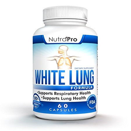 White Lung by NutraPro - Lung Cleanse & Detox. Support Lung Health After Years Of Smoking. Supports Respiratory Health. 60 Capsules - Made In GMP Certified Facility.