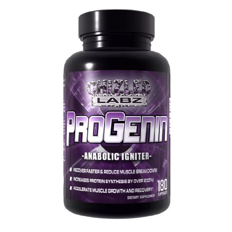 Powerful Muscle Building Supplement, PROGENIN. 5-Alpha-Hydroxy-Laxogenin, Premium Formula to Increase Protein Synthesis, Lean Hard Muscle Growth, Strength and Recovery. 180 Capsules