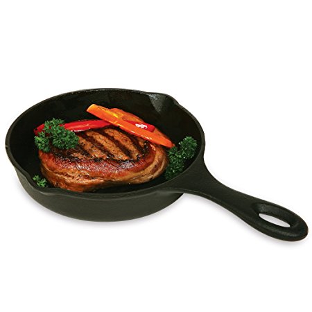 Norpro Pre-Seasoned Cast Iron 6.75 Inch Round Grill Pan