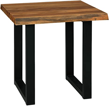 Signature Design by Ashley - Brosward Square End Table, Brown Wood/Black