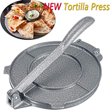 ChenLee 8 Inch Tortilla Press Aluminum Alloy Tortilla Maker with Foldable Handle Coated Heavy Duty Non-Stick Tortilla Pie Maker Press Pan Easy to Use Flour Corn Pizza Omelette Press for Commercial Restaurant and Home Kitchen