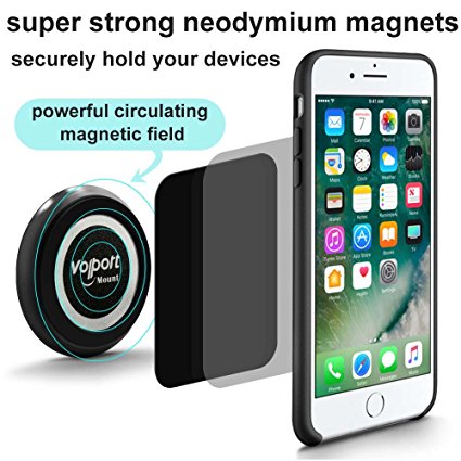 Magnetic Car Phone Mount Holder by Volport (Dark Grey)
