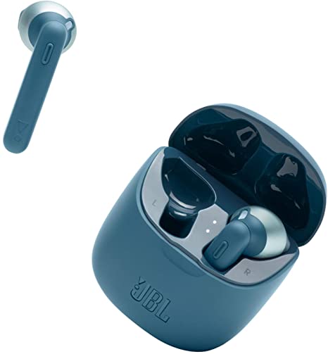 JBL Tune 225 TWS In-Ear Earphones - True wireless headphones with up to 25 hours of battery life with charging case, feel the music with JBL Pure Bass sound, in blue