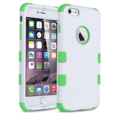 iPhone 6 Plus Case, ULAK Hybrid [Shock Absorbing] Case with Soft Silicone   Hard PC Cover for Apple iPhone 6 Plus 5.5 inch 2014 Release (Green/White)