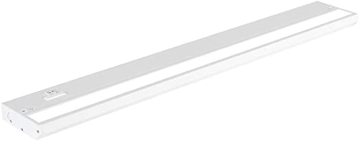 LED Under Cabinet Lighting by NSL - Dimmable Hardwired or Plugged-in installation - 3 Color Temperature Slide Switch - Warm White (2700K), Soft White (3000K), Cool White (4000K) - 24 Inch White Finish
