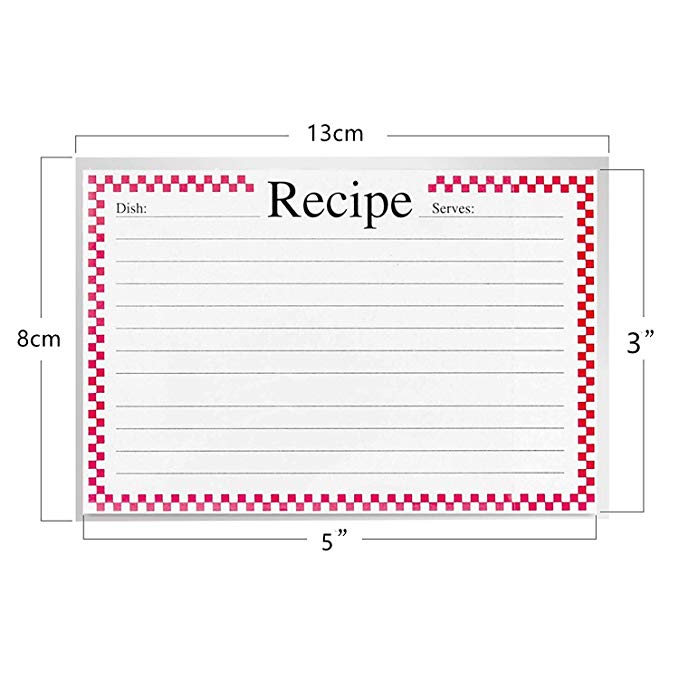 Vovoo Clear Vinyl 3 x 5 Inch Recipe Card Protectors, Set of 100