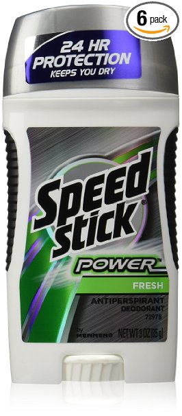 Speed Stick Power Antiperspirant/Deodorant, Fresh Scent, 3 Ounce (Pack of 6)