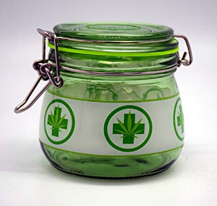 Fantasy Gifts 2698 Glass Silicone Sealed Jar Dank Tank 4 1/2" x 4" Green