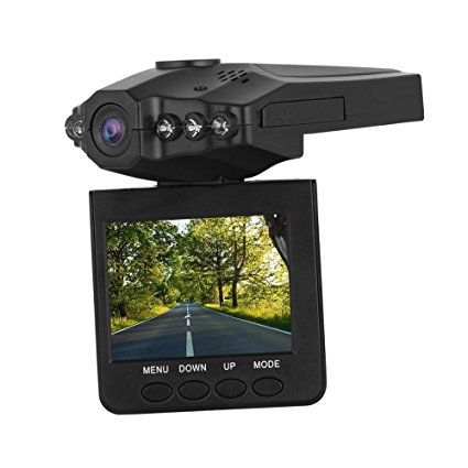 On Dash Video, Lecmal 2.5" Dash Cam for Cars with Night Vision / HD IR Dash Cam 270 Degrees Rotatable Camera Video Recorder / Traffic Dashboard Camcorder Loop Recording-No Card (DVR-Black)