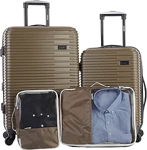 Kensie Hillsboro Collection 4PCS EXP. Rolling HS Luggage Set Olive