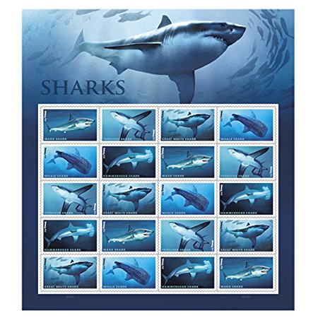 Shark Sheet of 20 Forever USPS First Class one Ounce Postage Stamps Ecotourism Conservation Preservation Ecology Nature