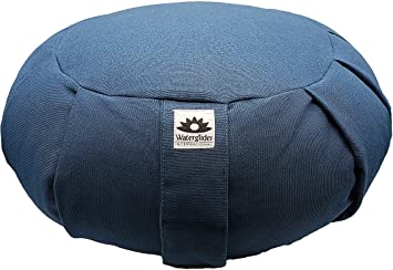 Waterglider International Zafu Yoga Meditation Pillow with USA Buckwheat Hull Fill, Certified Organic Cotton- 6 Colors
