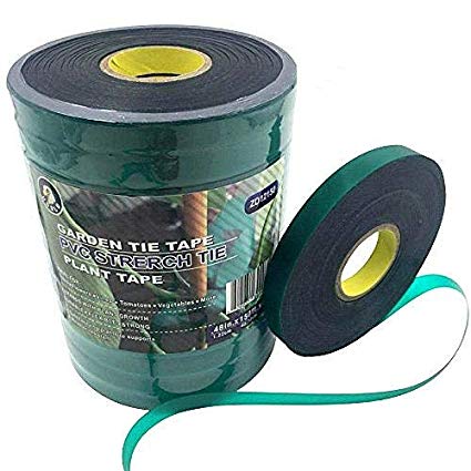 Ugold Stretch Tie Tape Plant Ribbon Garden Green Vinyl Stake - 0.48'' x 150 Ft x 12 Pc