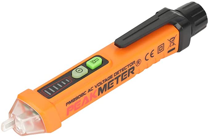 PM8908C NCV Non-Contact Detector Voltage Tester Pen, Multi-sensor Safe Voltage Measuring Tool with LED Indicator AC12-1000V.