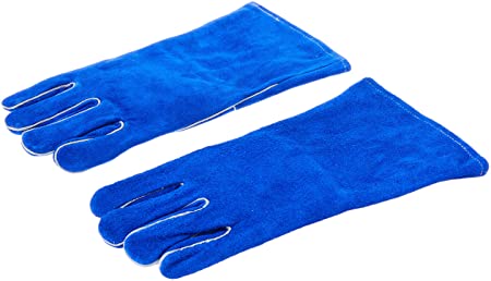 US Forge 400 Welding Gloves Lined Leather, Blue - 14"