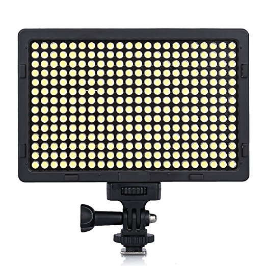 CRAPHY 308 LEDs Photography On Camera Video Light with Dimmable Panel and Filters for Digital Camcorder Canon, Nikon, Samsung, SONY, Pentax, Battery and DC Adapter are NOT Included