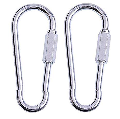 Odoland Quick Link Snap Hook Carabiner Connector Screw Lock Clip for Swing Play Set (3 Pairs Screw Lock Hooks)