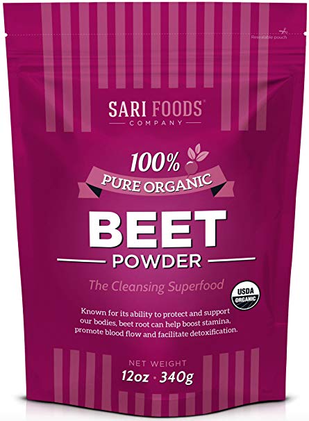 Organic Beet Powder (12 Ounce) Natural Plant Based Superfood: boost stamina, support blood flow & promote detoxification with whole food, vegan & paleo friendly nitrates, betaine, betalin & folic acid