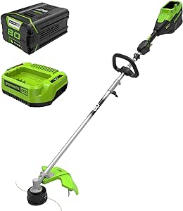 Greenworks 80V 16" Brushless Cordless (Attachment Capable) String Trimmer, 2.5Ah Battery and Charger Included