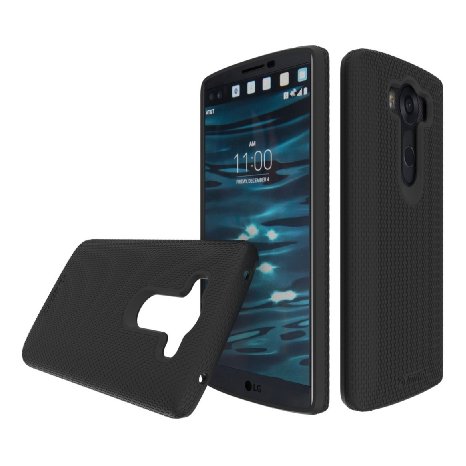 LG V10 case, Toiko [X-Guard] [Black]. A sturdy, beautiful, protective case made of two layers perfect fit for LG V10 2015 mobile phone case (TK113111).
