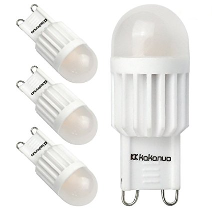 Kakanuo G9 LED Bulb Dimmable 3 Watt Warm White 3000K AC110-130V (Pack of 4)