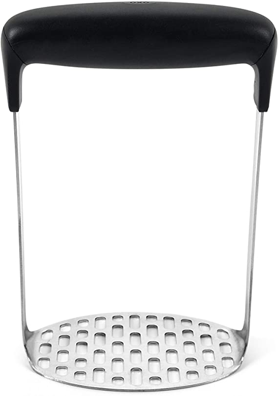 OXO Good Grips Smooth Potato Masher, Stainless Steel,Black/Silver,1 EA