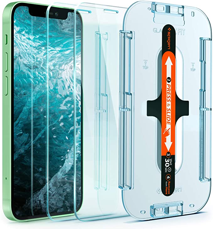 Spigen Tempered Glass Screen Protector [Glas.tR EZ FIT] Designed for iPhone 12 Mini - Sensor Protection [2 Pack]