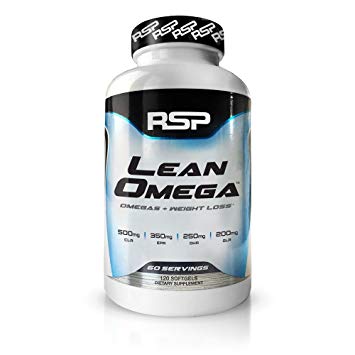 RSP LeanOmega Fish Oil CLA Capsules, High EPA & DHA Omega-3   CLA for Heart Health, Joint Support & Weight Management Support, 120 ct